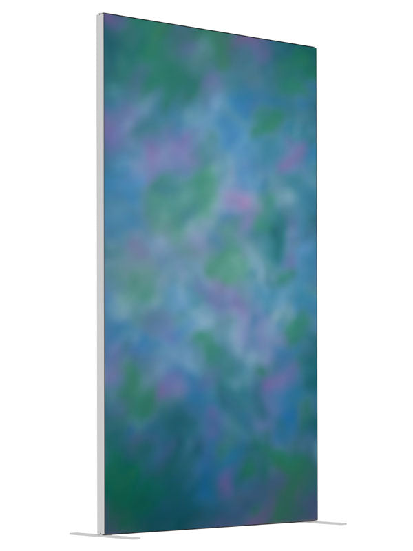 Green Purple Soft shown at an angled view, photography backdrop panel for Denny StudioEdge silicone edge frame, 4 ft