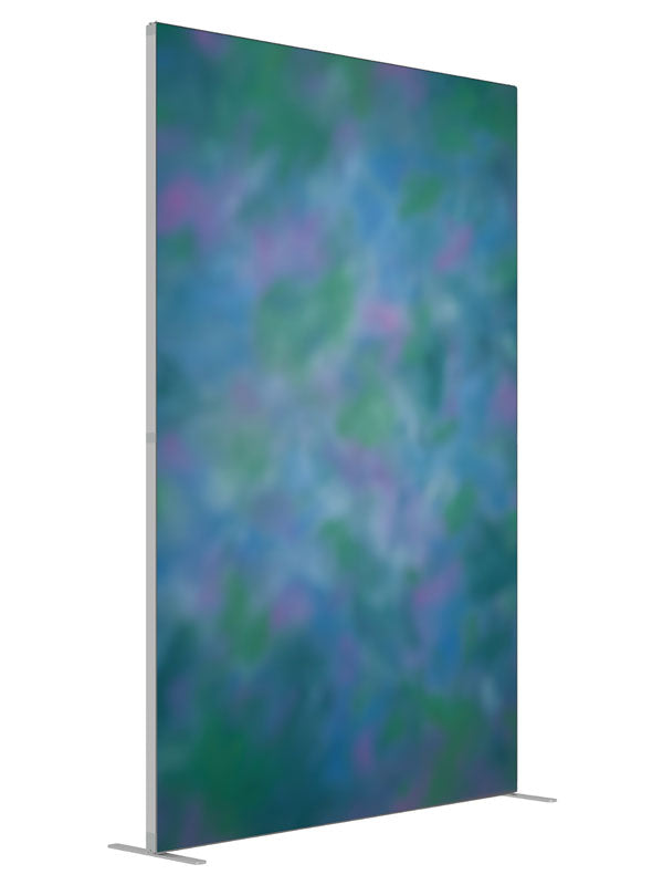 Green Purple Soft shown at an angled view, photography backdrop panel for Denny StudioEdge silicone edge frame, 5 ft