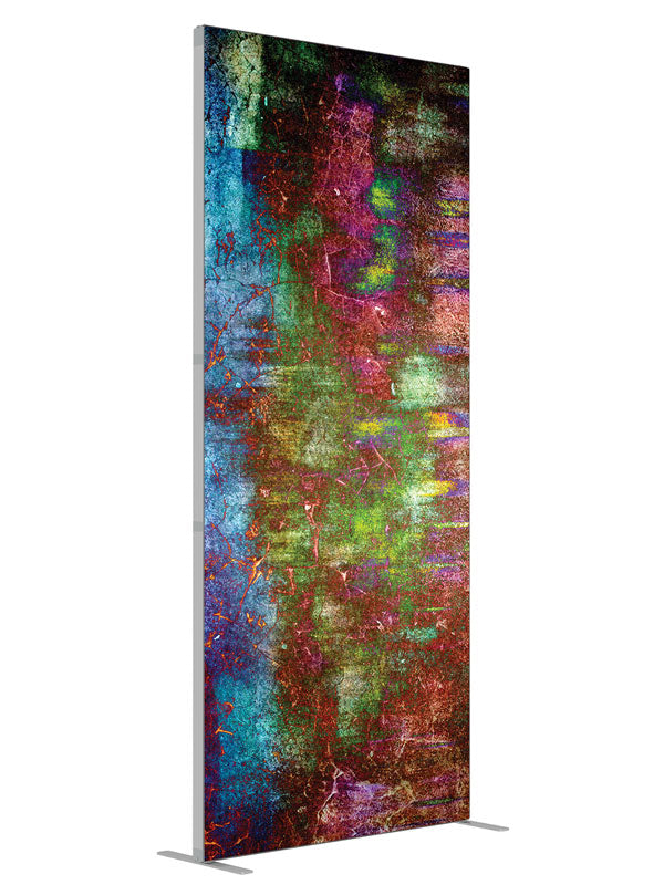 Green red gold fleck dark abstract shown at an angled view, photography backdrop panel for Denny StudioEdge silicone edge frame, 3 ft