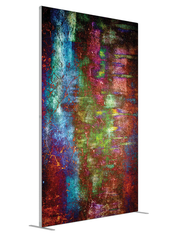 Green red gold fleck dark abstract shown at an angled view, photography backdrop panel for Denny StudioEdge silicone edge frame, 5 ft