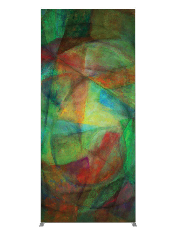 Green teal red brushwork, photography backdrop panel for Denny StudioEdge silicone edge frame, 3 ft