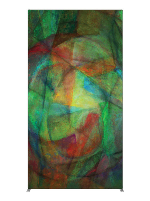 Green teal red brushwork, photography backdrop panel for Denny StudioEdge silicone edge frame, 4 ft