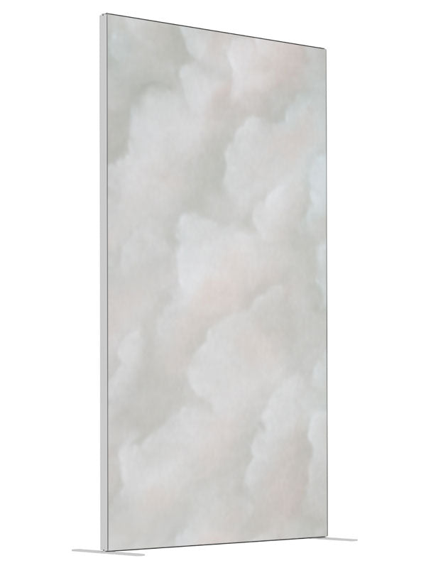 Gulf Sky shown at an angled view, photography backdrop panel for Denny StudioEdge silicone edge frame, 4 ft