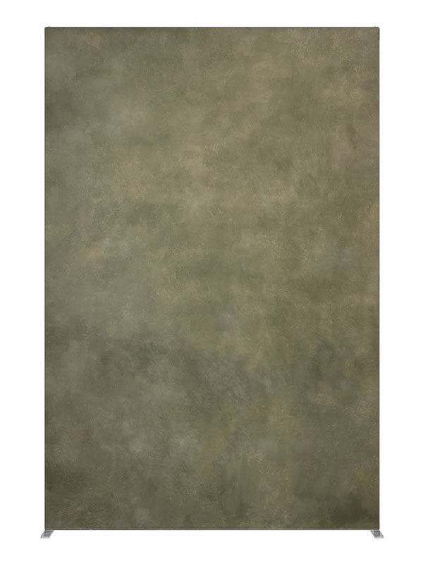 Muted olive and peat green mottled backdrop, a 5 ft photography backdrop panel for Denny StudioEdge silicone edge frame