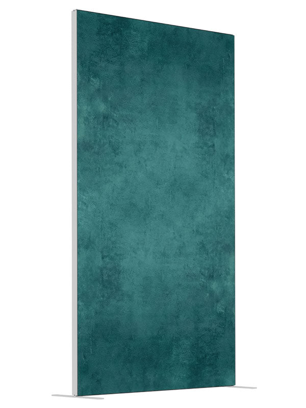 Halston Classic Teal Studio Texture shown at an angled view, photography backdrop panel for Denny StudioEdge silicone edge frame, 4 ft