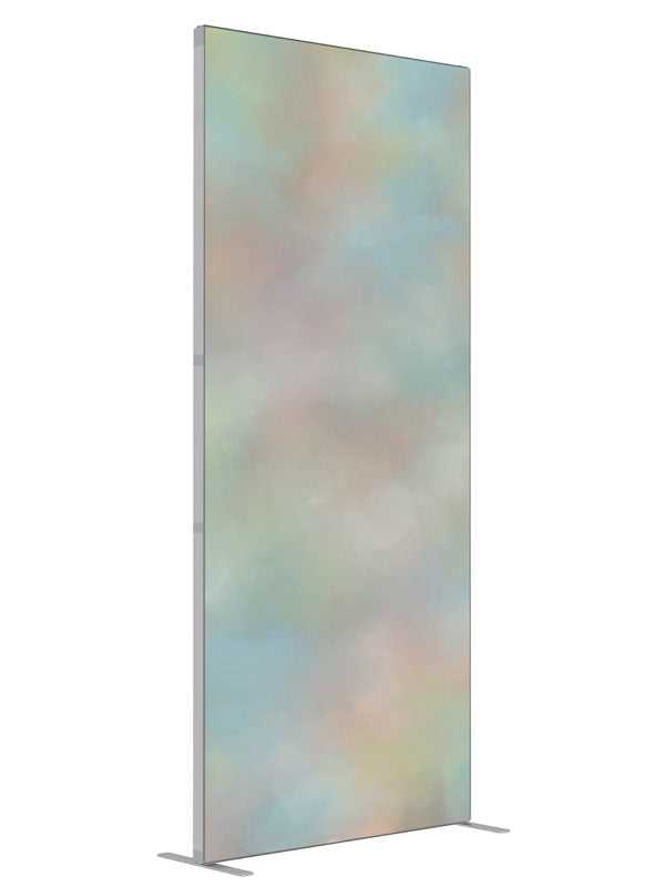 Hazy Rainbow shown at an angled view, photography backdrop panel for Denny StudioEdge silicone edge frame, 3 ft