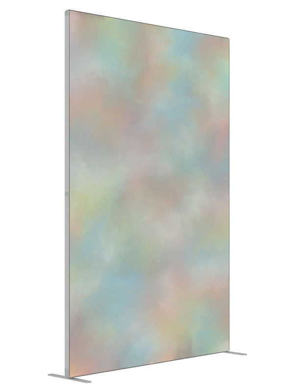 Hazy Rainbow shown at an angled view, photography backdrop panel for Denny StudioEdge silicone edge frame, 5 ft