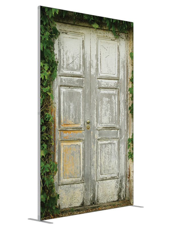 Hidden Door shown at an angled view, photography backdrop panel for Denny StudioEdge silicone edge frame, 5 ft