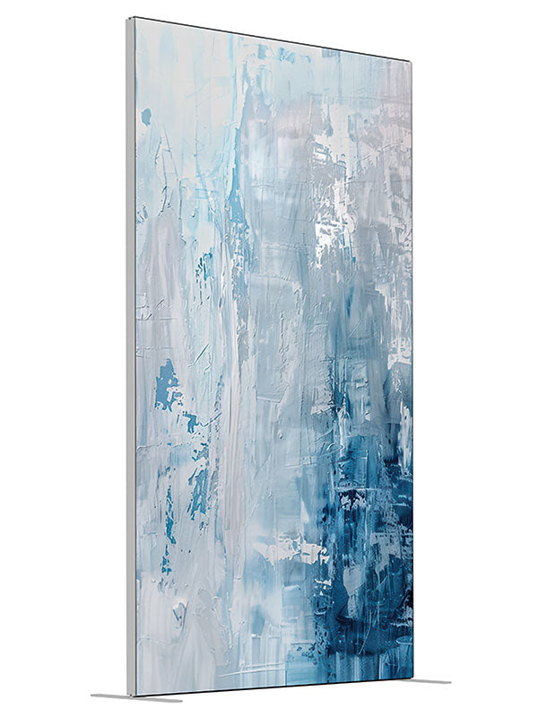 Icy blue white abstract texture printed backdrop angled view 4ft - Denny StudioEdge SEOM-2600