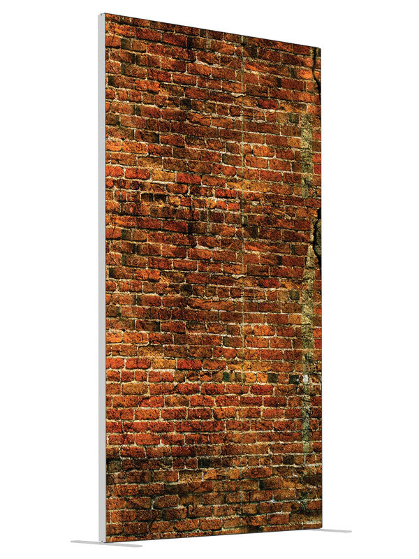 Improv Brick shown at an angled view, photography backdrop panel for Denny StudioEdge silicone edge frame, 4 ft