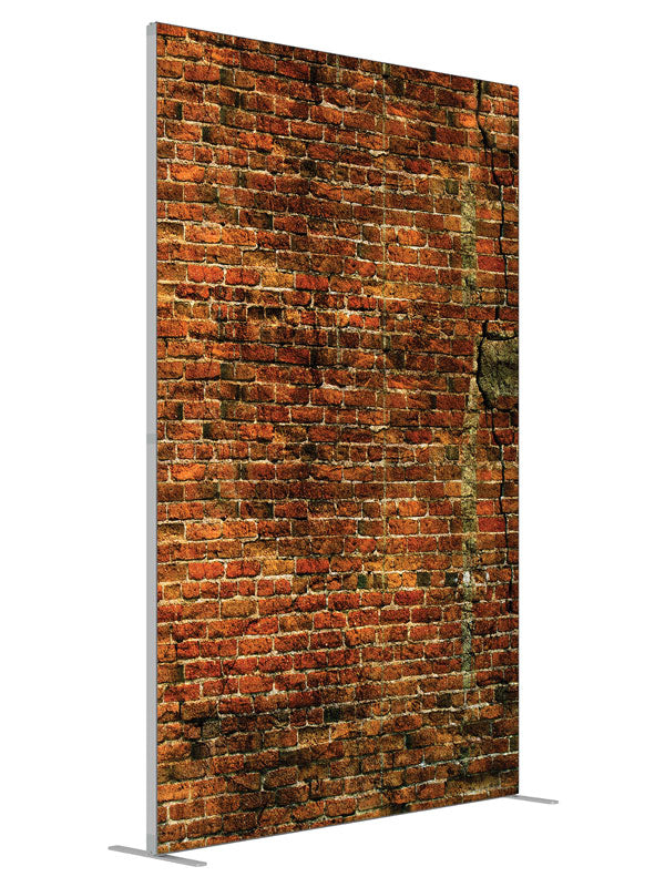 Improv Brick shown at an angled view, photography backdrop panel for Denny StudioEdge silicone edge frame, 5 ft