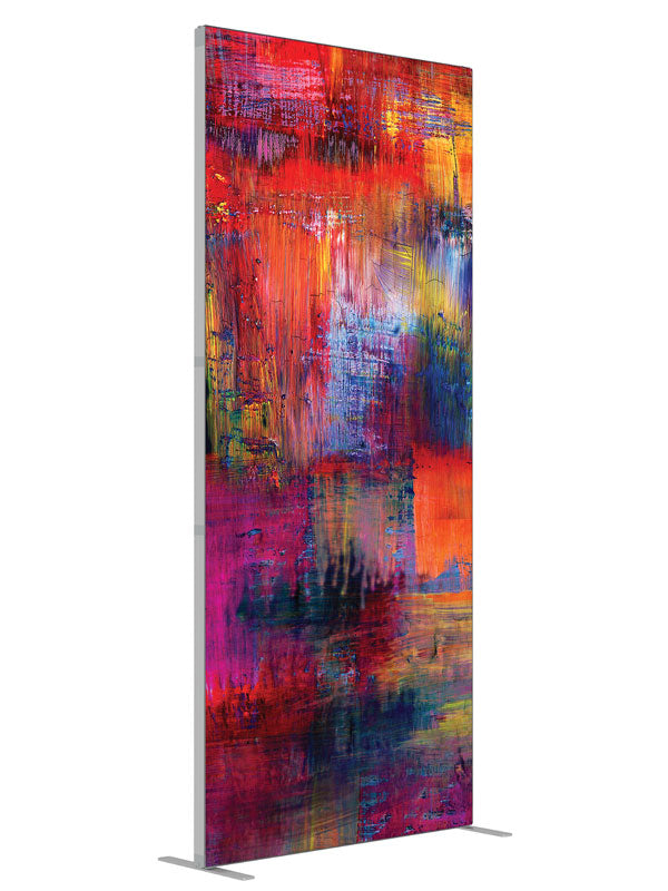 Insanity Bold Abstract shown at an angled view, photography backdrop panel for Denny StudioEdge silicone edge frame, 3 ft