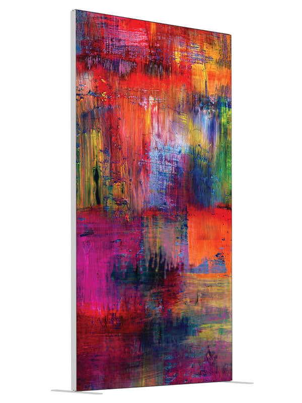 Insanity Bold Abstract shown at an angled view, photography backdrop panel for Denny StudioEdge silicone edge frame, 4 ft