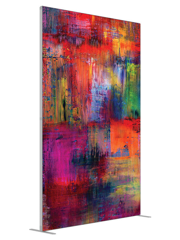 Insanity Bold Abstract shown at an angled view, photography backdrop panel for Denny StudioEdge silicone edge frame, 5 ft