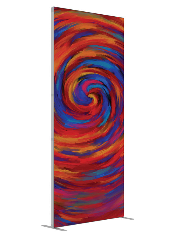 Intensity Vivid Swirl Abstract shown at an angled view, photography backdrop panel for Denny StudioEdge silicone edge frame, 3 ft