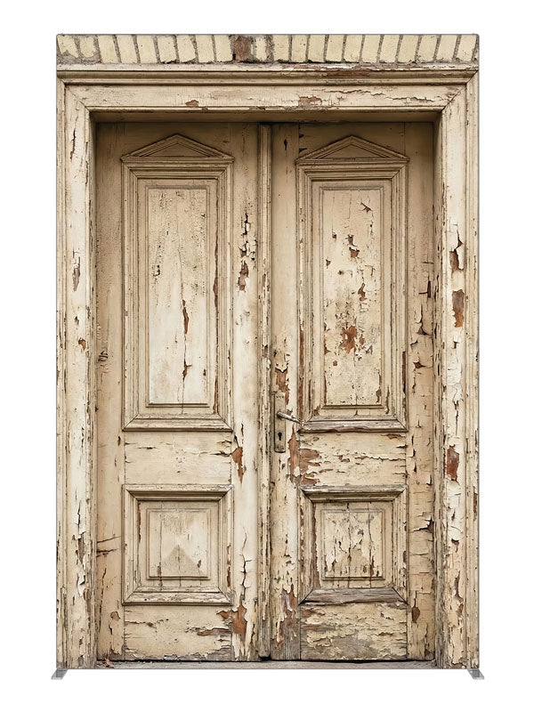 Ivory brick wall distressed double doors printed backdrop 5ft - Denny StudioEdge SECP-8794