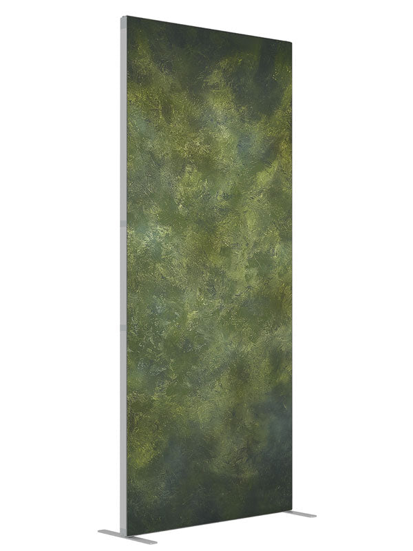 Juniper Green shown at an angled view, photography backdrop panel for Denny StudioEdge silicone edge frame, 3 ft