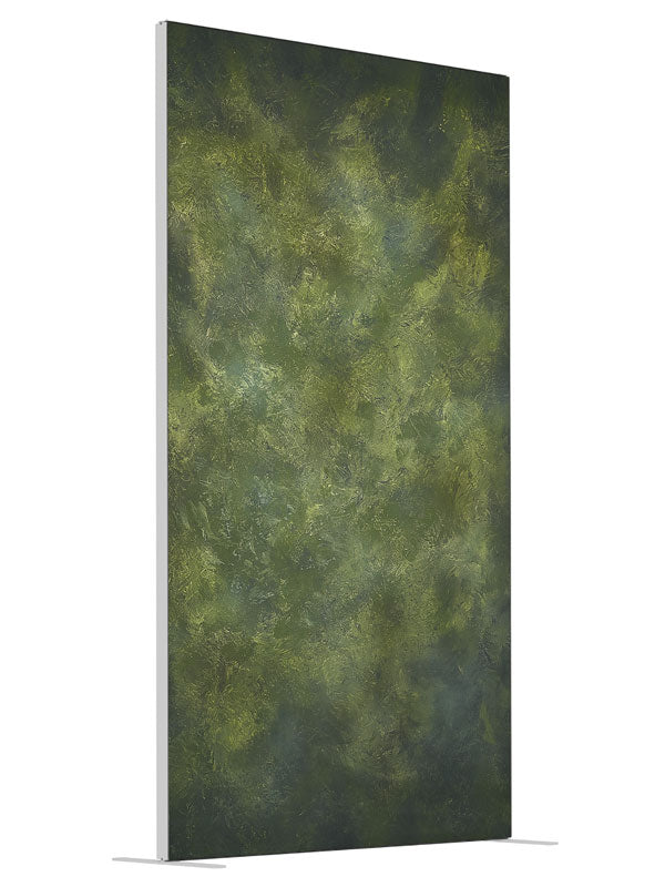Juniper Green shown at an angled view, photography backdrop panel for Denny StudioEdge silicone edge frame, 4 ft