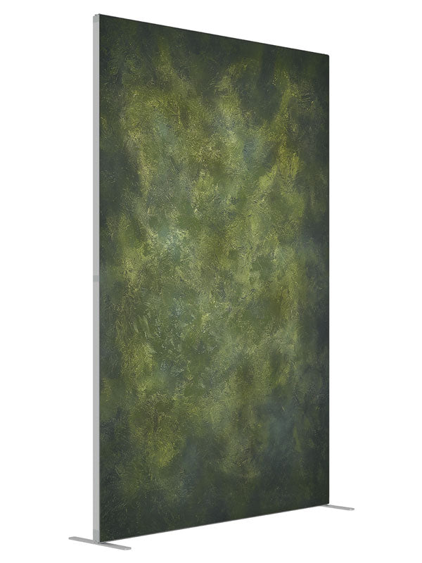 Juniper Green shown at an angled view, photography backdrop panel for Denny StudioEdge silicone edge frame, 5 ft