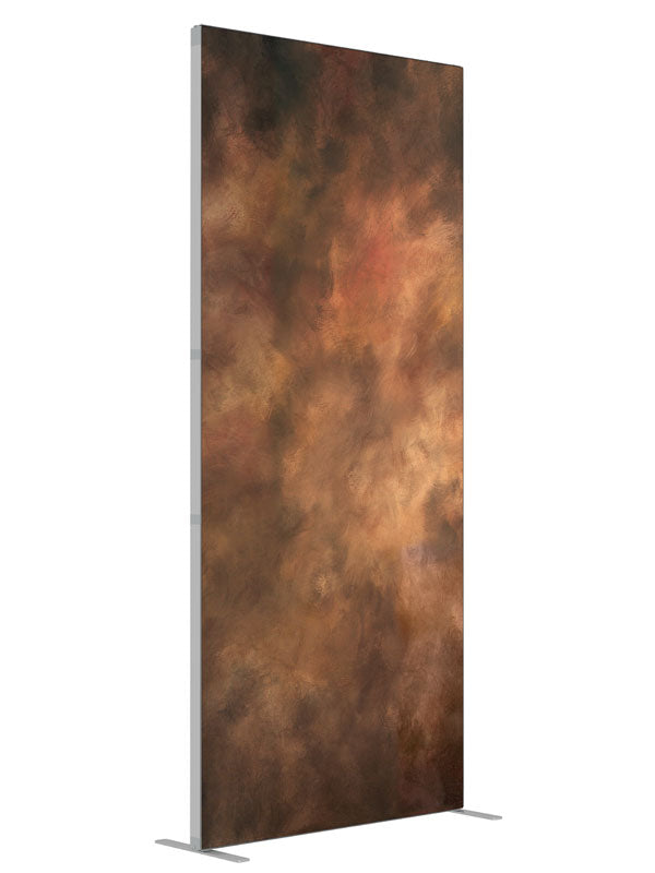 Kindled Haze shown at an angled view, photography backdrop panel for Denny StudioEdge silicone edge frame, 3 ft