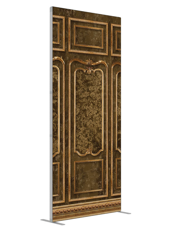 King Louie Ornate Panel shown at an angled view, photography backdrop panel for Denny StudioEdge silicone edge frame, 3 ft