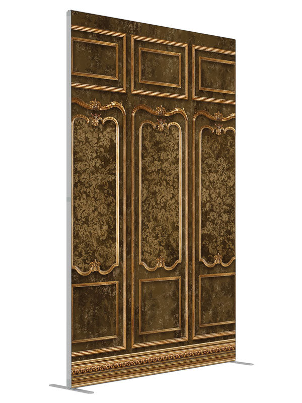 King Louie Ornate Panel shown at an angled view, photography backdrop panel for Denny StudioEdge silicone edge frame, 5 ft
