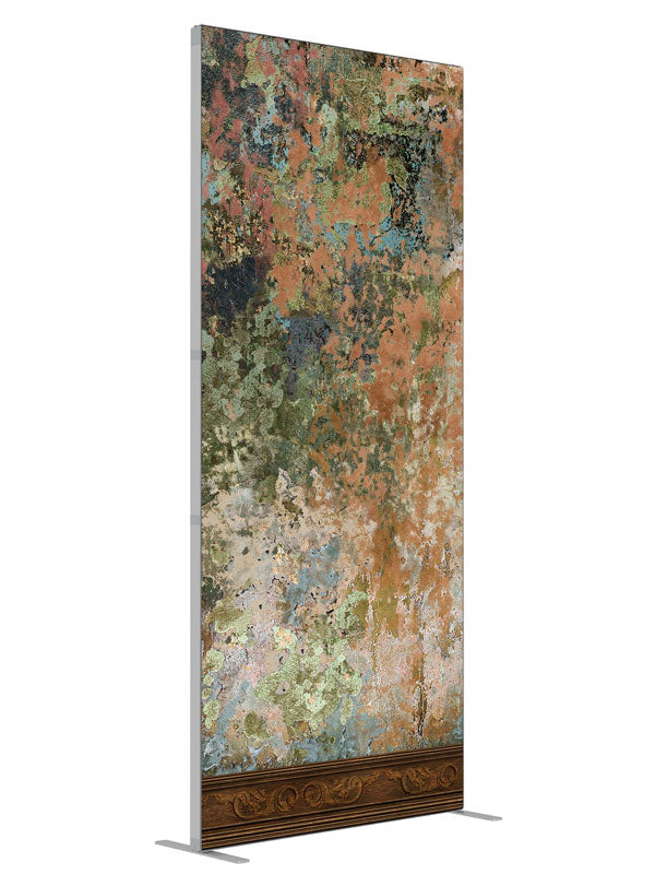 Kings Wall Distressed shown at an angled view, photography backdrop panel for Denny StudioEdge silicone edge frame, 3 ft