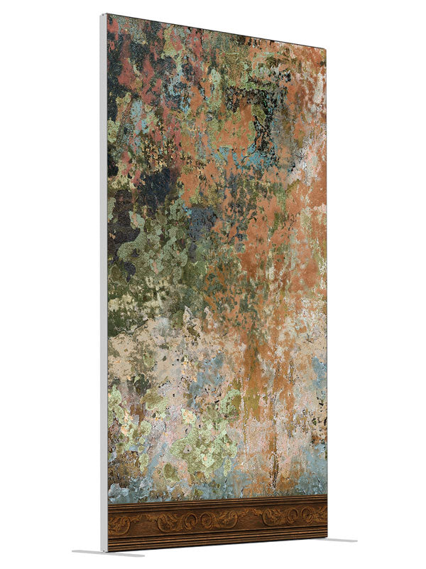 Kings Wall Distressed shown at an angled view, photography backdrop panel for Denny StudioEdge silicone edge frame, 4 ft