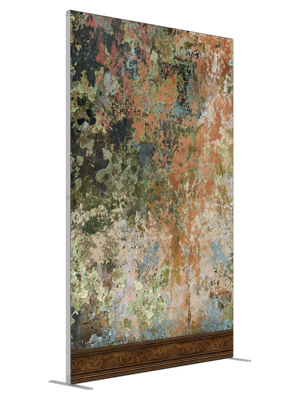 Kings Wall Distressed shown at an angled view, photography backdrop panel for Denny StudioEdge silicone edge frame, 5 ft