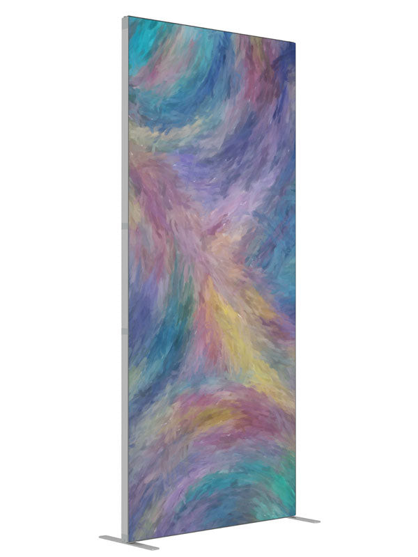 Lavender teal cream pastel shown at an angled view, photography backdrop panel for Denny StudioEdge silicone edge frame, 3 ft