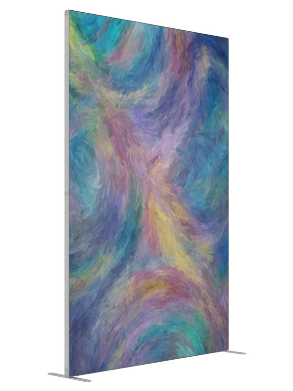Lavender teal cream pastel shown at an angled view, photography backdrop panel for Denny StudioEdge silicone edge frame, 5 ft