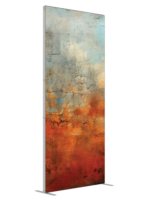 Light Blue and Rust shown at an angled view, photography backdrop panel for Denny StudioEdge silicone edge frame, 3 ft