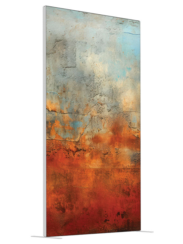 Light Blue and Rust shown at an angled view, photography backdrop panel for Denny StudioEdge silicone edge frame, 4 ft