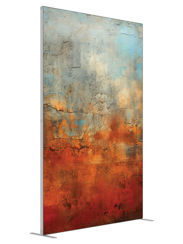 Light Blue and Rust shown at an angled view, photography backdrop panel for Denny StudioEdge silicone edge frame, 5 ft