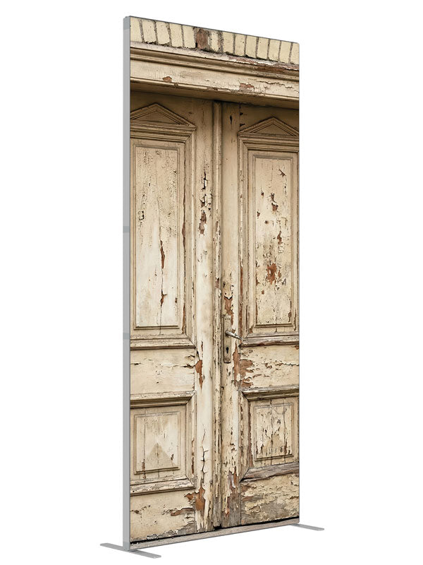 Light brick double door printed backdrop angled view 3ft - Denny StudioEdge SECP-8794