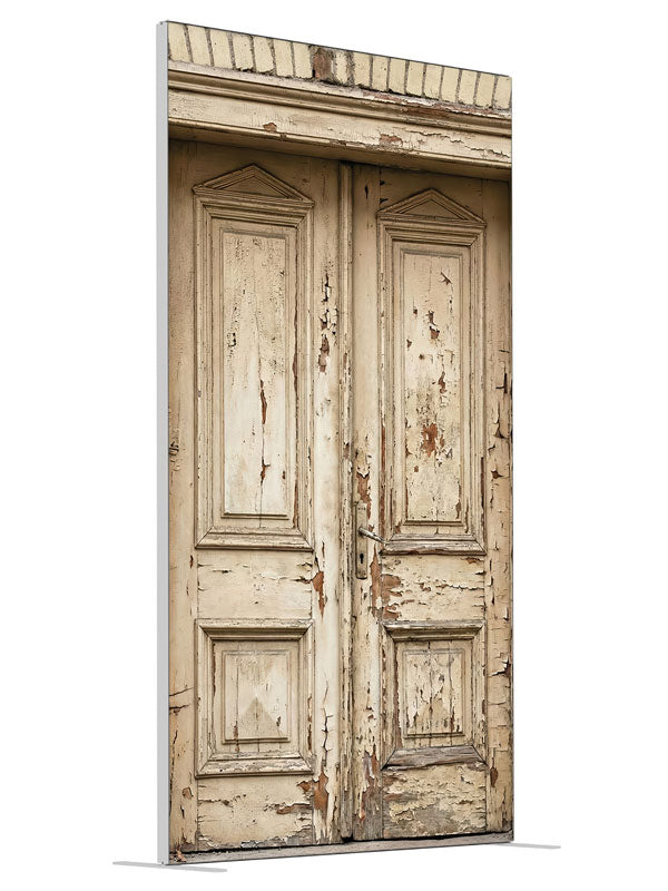 Light brick peeling paint double door printed backdrop angled 4ft - Denny StudioEdge SECP-8794