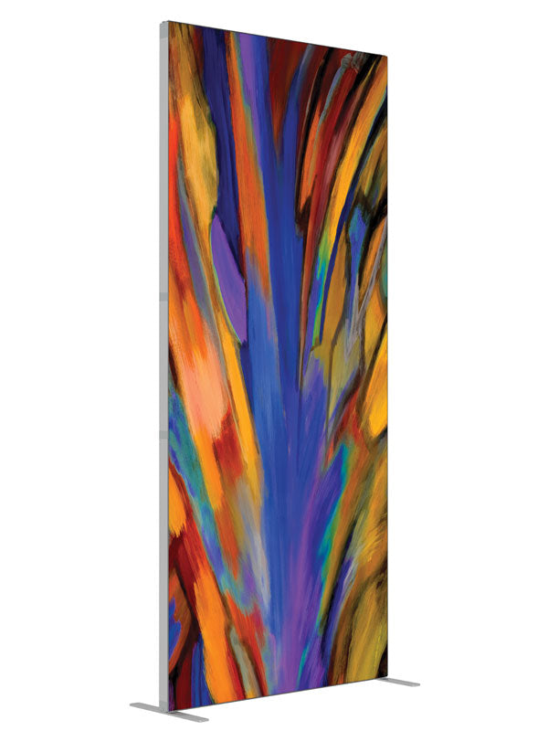 Loco Poco Vivid Burst Abstract shown at an angled view, photography backdrop panel for Denny StudioEdge silicone edge frame, 3 ft