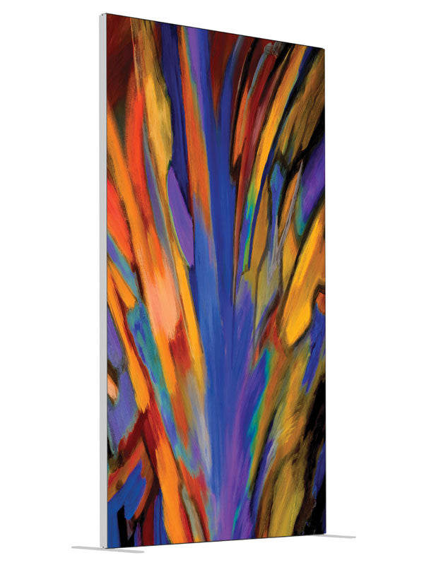 Loco Poco Vivid Burst Abstract shown at an angled view, photography backdrop panel for Denny StudioEdge silicone edge frame, 4 ft
