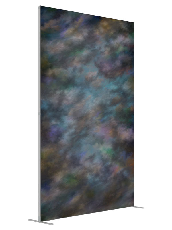 Lord Peter Mottled Abstract shown at an angled view, photography backdrop panel for Denny StudioEdge silicone edge frame, 5 ft