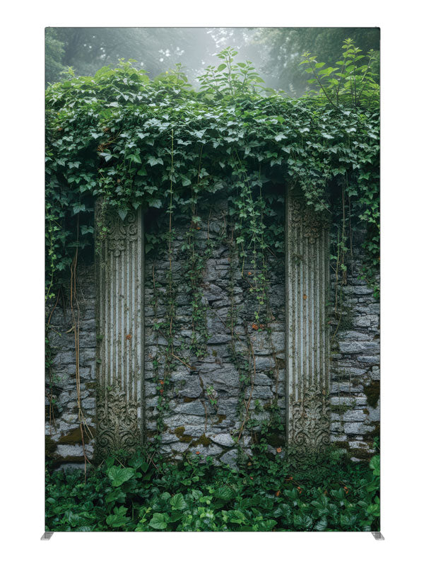 Lorian Ivy Covered Classical Garden Wall, photography backdrop panel for Denny StudioEdge silicone edge frame, 5 ft