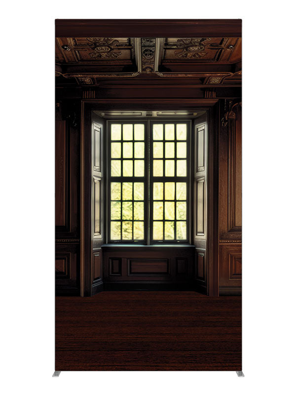 Luxurious Dark Wood Panel Room, photography backdrop panel for Denny StudioEdge silicone edge frame, 4 ft