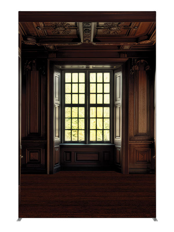 Luxurious Dark Wood Panel Room, photography backdrop panel for Denny StudioEdge silicone edge frame, 5 ft