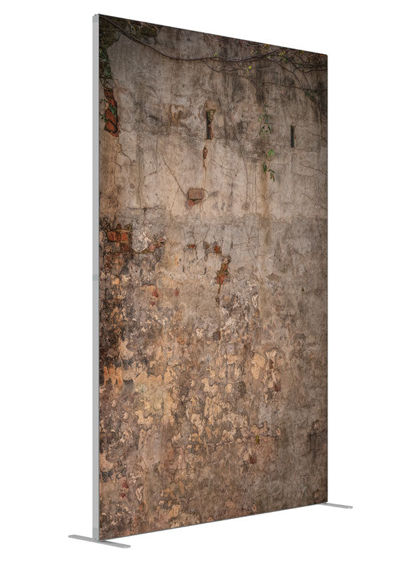 Mac's Wall shown at an angled view, photography backdrop panel for Denny StudioEdge silicone edge frame, 5 ft