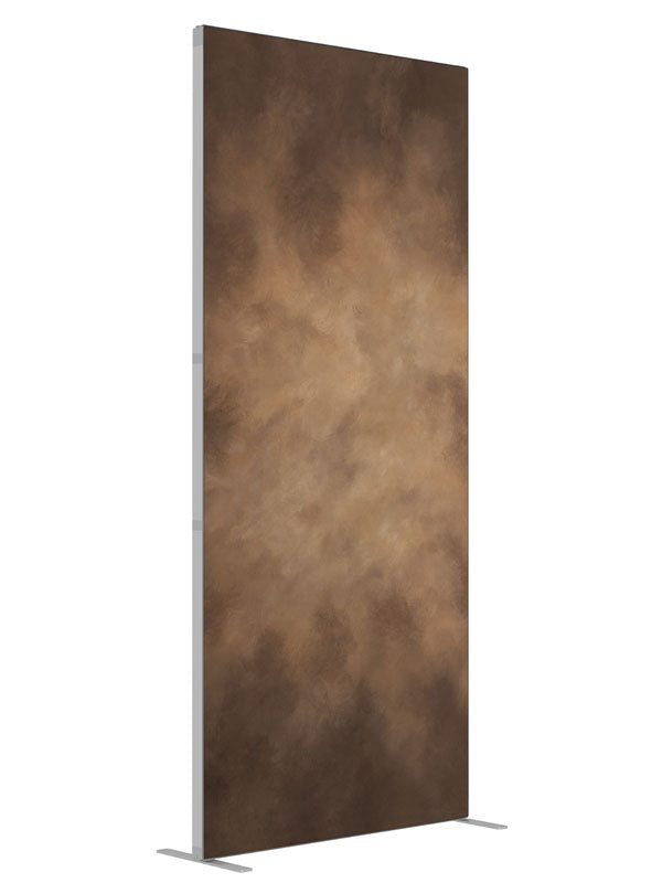 Mahogany Space shown at an angled view, photography backdrop panel for Denny StudioEdge silicone edge frame, 3 ft