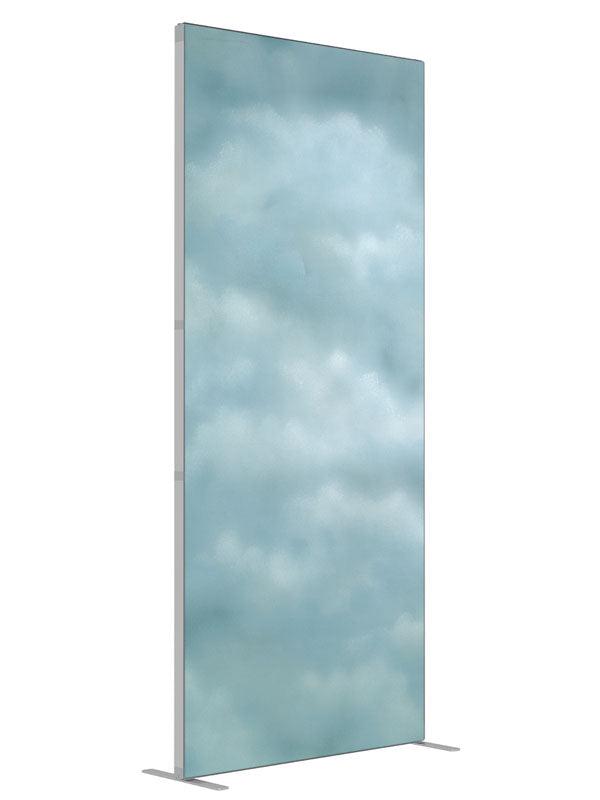 Marina aqua cloud mottled texture printed backdrop angled view 3ft - Denny StudioEdge SEOM-9816