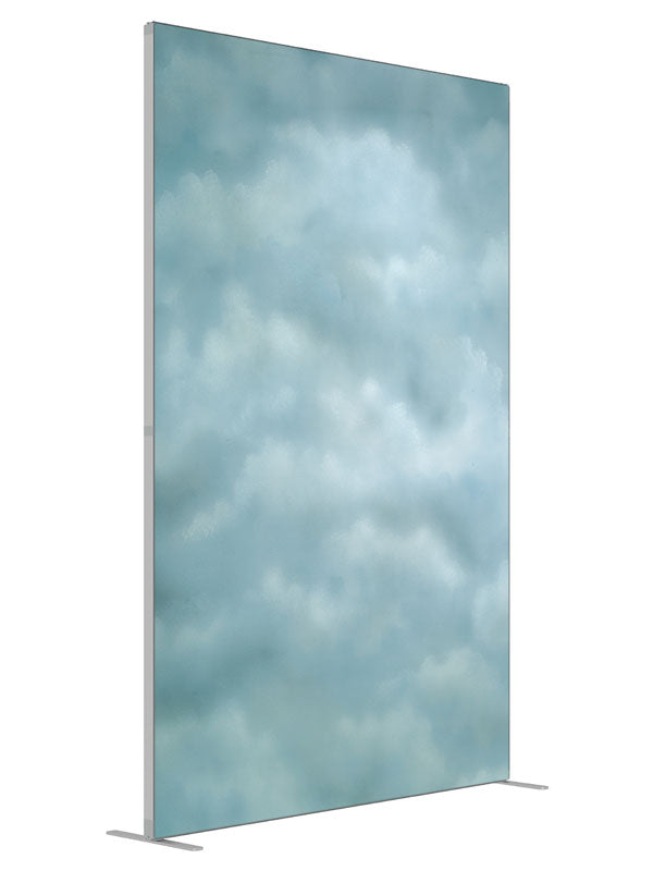 Marina aqua cloud mottled texture printed backdrop angled view 5ft - Denny StudioEdge SEOM-9816