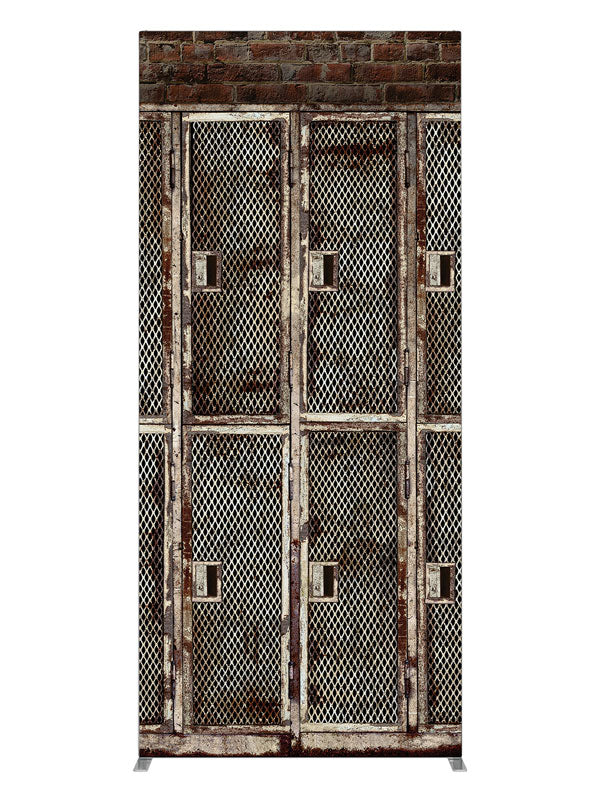 Metal Lockers Gray, photography backdrop panel for Denny StudioEdge silicone edge frame, 3 ft