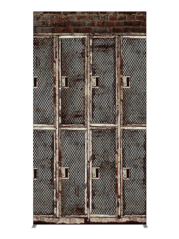 Metal Lockers Gray, photography backdrop panel for Denny StudioEdge silicone edge frame, 4 ft