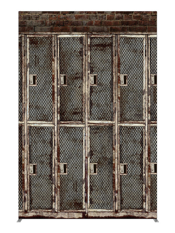 Metal Lockers Gray, photography backdrop panel for Denny StudioEdge silicone edge frame, 5 ft