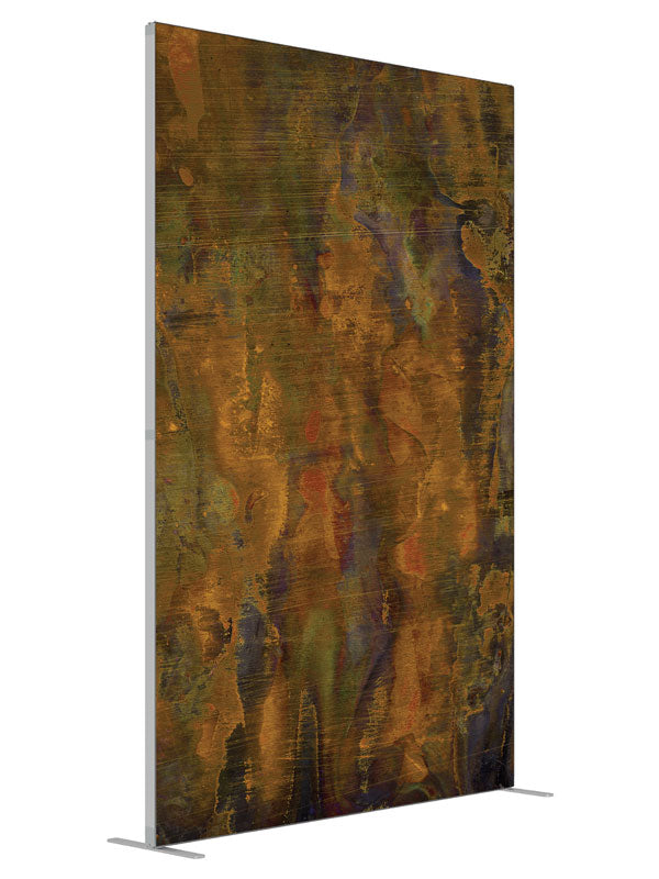 Metal Mania Metallic Grunge Texture shown at an angled view, photography backdrop panel for Denny StudioEdge silicone edge frame, 5 ft